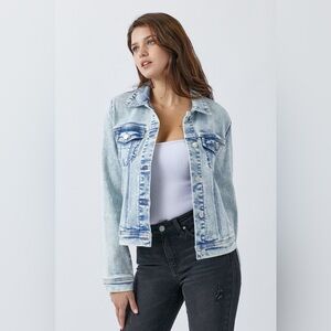 RISEN Button Up Washed Denim Jacket